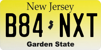NJ license plate B84NXT