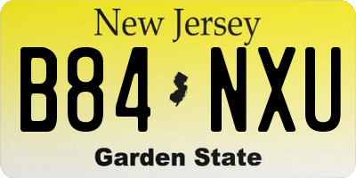 NJ license plate B84NXU