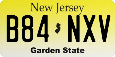 NJ license plate B84NXV