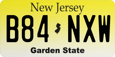 NJ license plate B84NXW