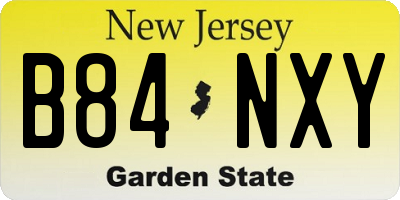 NJ license plate B84NXY