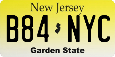 NJ license plate B84NYC