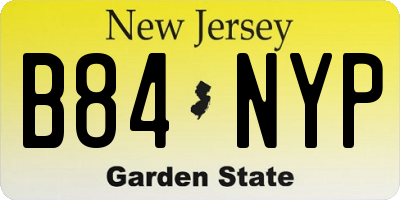 NJ license plate B84NYP