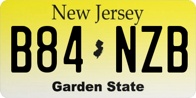 NJ license plate B84NZB
