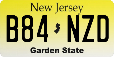 NJ license plate B84NZD
