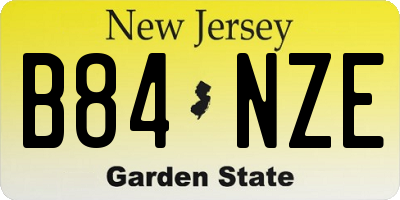 NJ license plate B84NZE