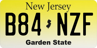 NJ license plate B84NZF