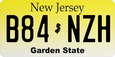NJ license plate B84NZH
