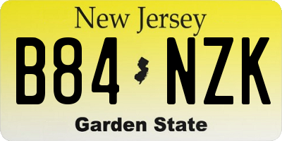 NJ license plate B84NZK