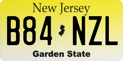 NJ license plate B84NZL