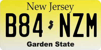 NJ license plate B84NZM