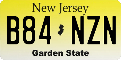 NJ license plate B84NZN
