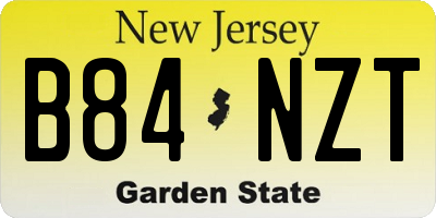 NJ license plate B84NZT