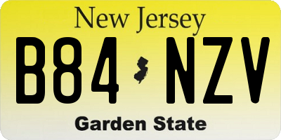 NJ license plate B84NZV