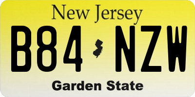 NJ license plate B84NZW