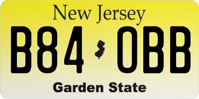 NJ license plate B84OBB