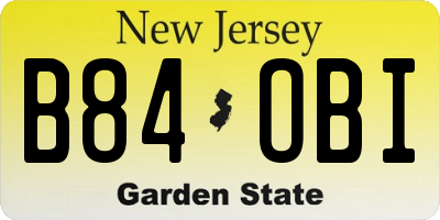 NJ license plate B84OBI