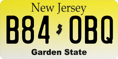 NJ license plate B84OBQ