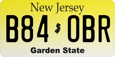 NJ license plate B84OBR