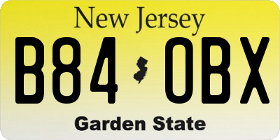 NJ license plate B84OBX