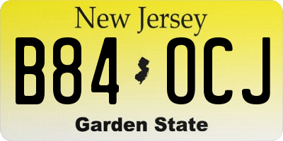 NJ license plate B84OCJ