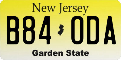 NJ license plate B84ODA