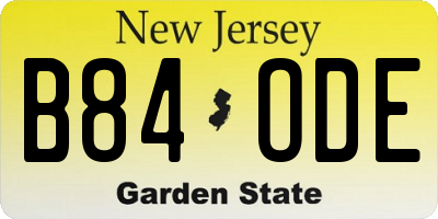 NJ license plate B84ODE
