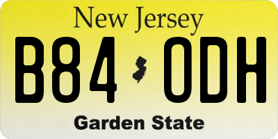 NJ license plate B84ODH