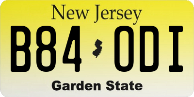 NJ license plate B84ODI