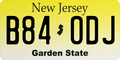 NJ license plate B84ODJ