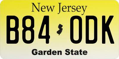 NJ license plate B84ODK