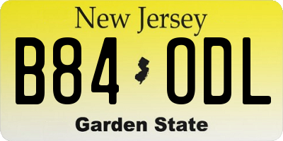 NJ license plate B84ODL