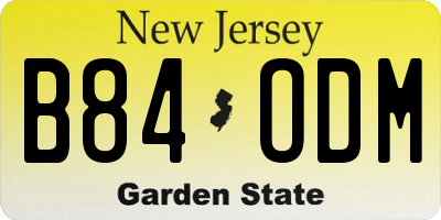 NJ license plate B84ODM