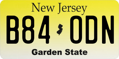 NJ license plate B84ODN