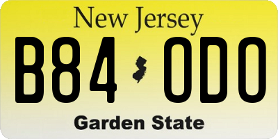 NJ license plate B84ODO