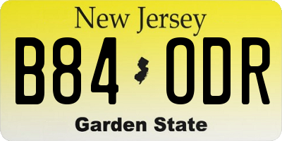 NJ license plate B84ODR