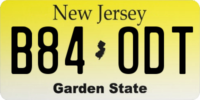 NJ license plate B84ODT