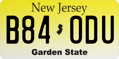NJ license plate B84ODU