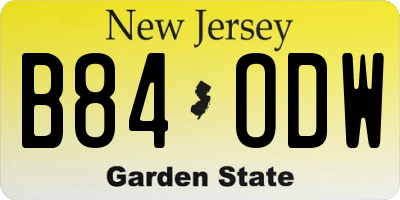 NJ license plate B84ODW