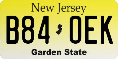 NJ license plate B84OEK