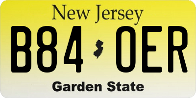 NJ license plate B84OER