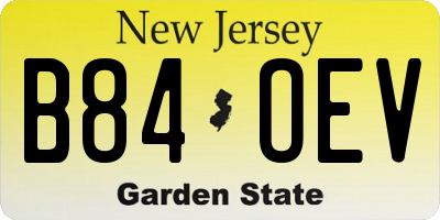 NJ license plate B84OEV