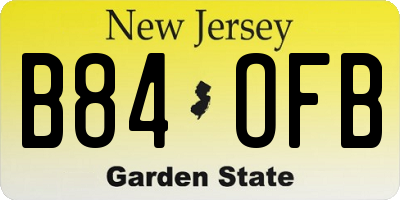 NJ license plate B84OFB
