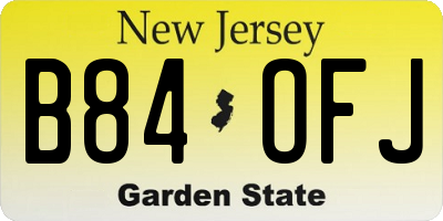 NJ license plate B84OFJ