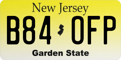 NJ license plate B84OFP