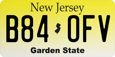 NJ license plate B84OFV