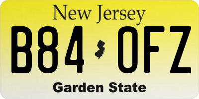 NJ license plate B84OFZ