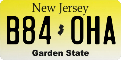 NJ license plate B84OHA