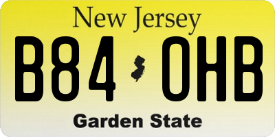 NJ license plate B84OHB