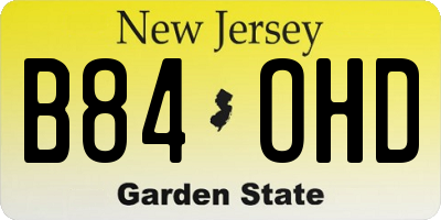 NJ license plate B84OHD